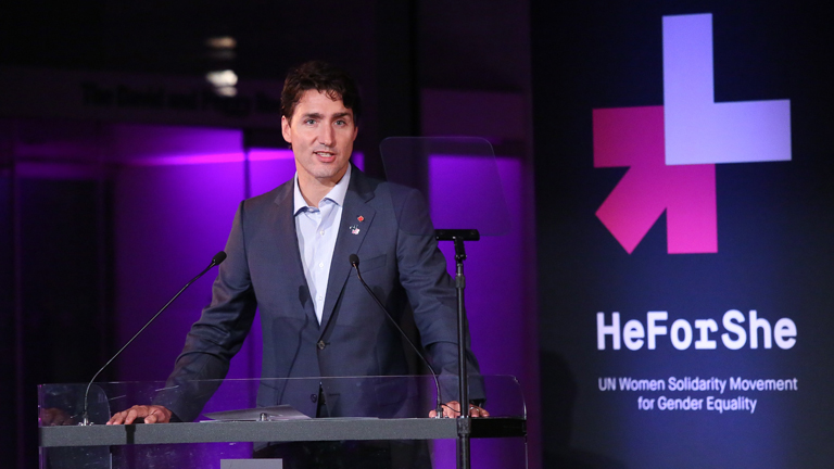 Justin Trudeau a HeForShe-gála színpadán