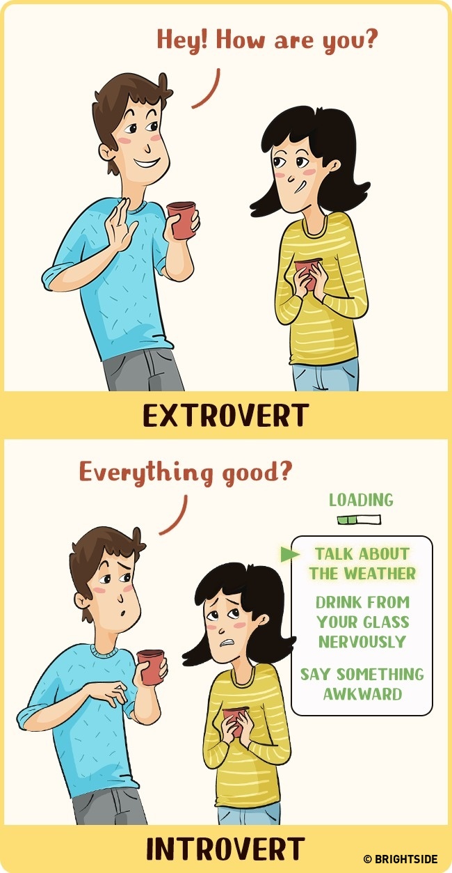 7 rajz, ami megmutatja, milyen különbözően látják a világot az introvertált és az extrovertált emberek