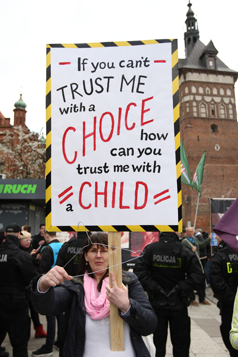 Demonstráció Gdanskban (Fotó: Getty Images)