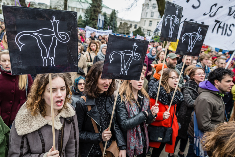 Demonstráció Varsóban