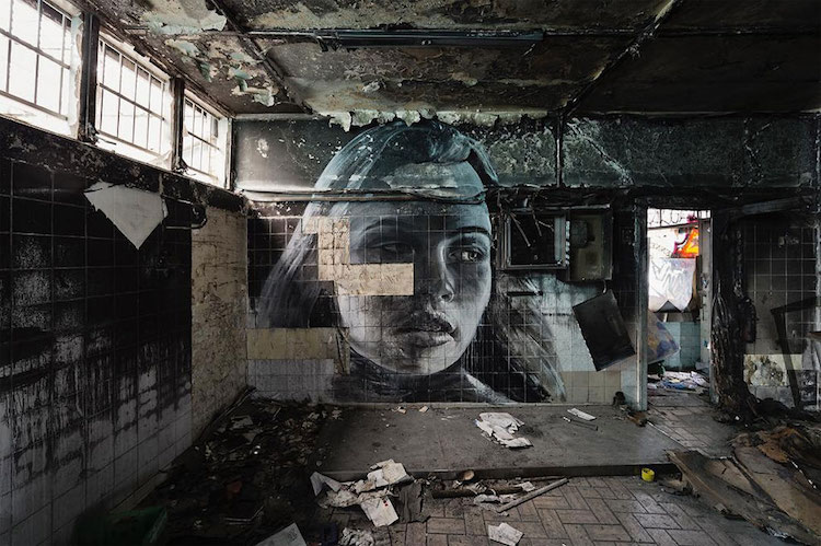 Kísérteties portrék jelentek meg elhagyatott melbourne-i épületek falain