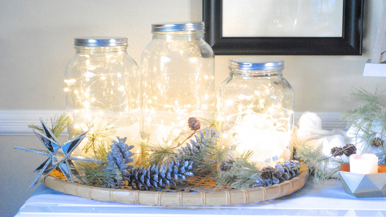 DIY karácsonyi dekoráció: üvegbe zárt fények
