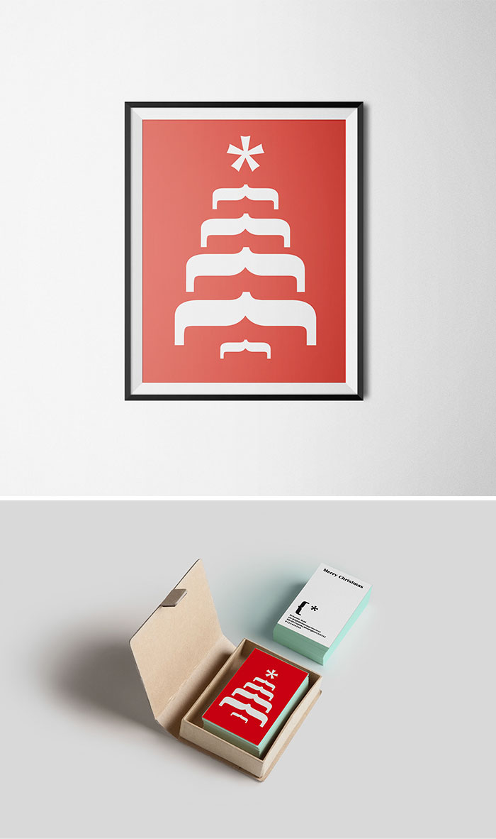 Menő, minimalista karácsonyi képeslapok a tipográfia megszállotjainak
