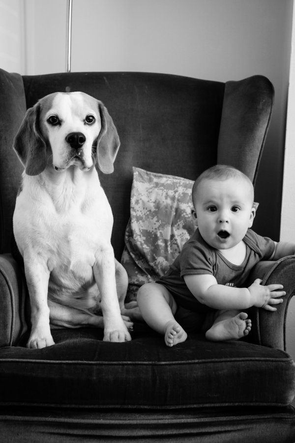 Egy baba és egy kutya két éve tartó barátsága képekben