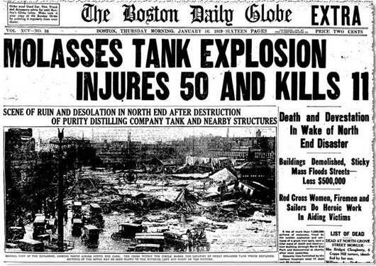 A katasztrófa a The Boston Daily Globe címlapján