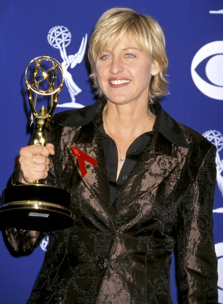 Ellen a 97-es Emmy díjátadón (Fotó: Ron Galella Collection)