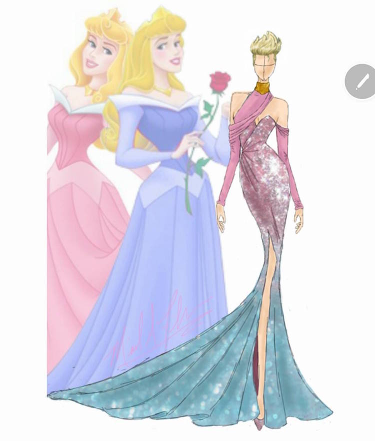Trendi divatillusztrációkon születnek újjá a Disney-hercegnők ruhái