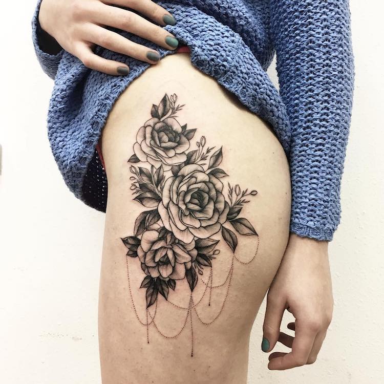 Vagányan bájos virágos tetoválások - fotók