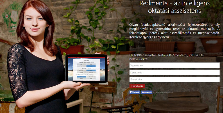 A Redmenta kezdőlapja - az online dolgozatszerkesztőt ingyenesen használhatják a tanárok (Fotó: Redmenta.hu)