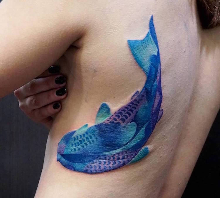 Gyönyörűszép vízfesték hatású tetoválások