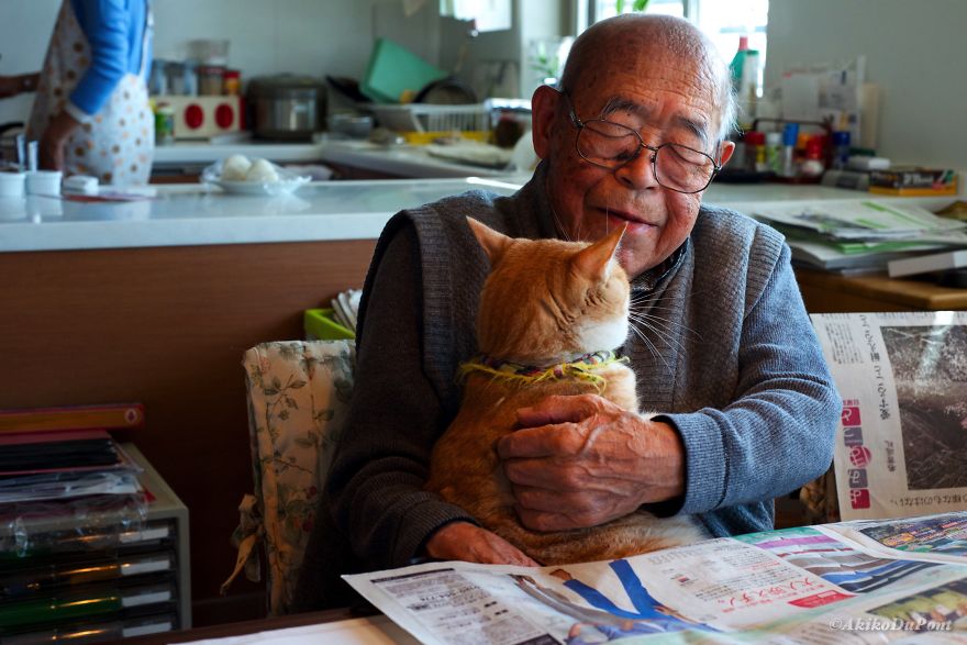 Teljesen felforgatta a beteg nagypapa életét a macska - megható fotók
