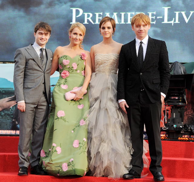 Radcliffe, Rowling, Watson és Grint (Fotó: Getty Images)