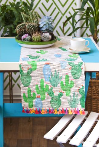 DIY: egyszerű kaktuszos asztali futó