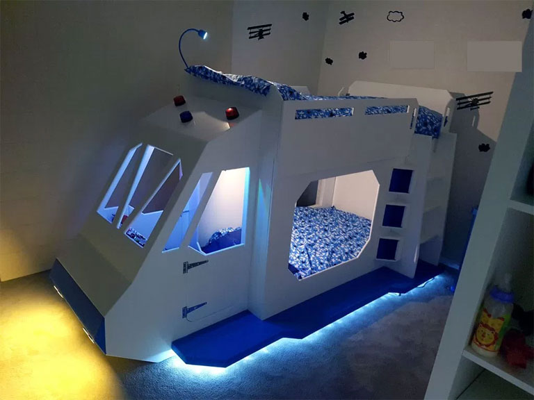 Indulásra és szép álmokra kész az űrhajó-ágy (Fotó: Pete Dearing)
