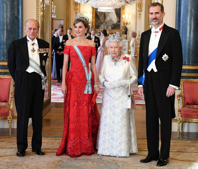 Fülöp herceg, Letícia királyné, Erzsébet királynő és Fülöp spanyol király