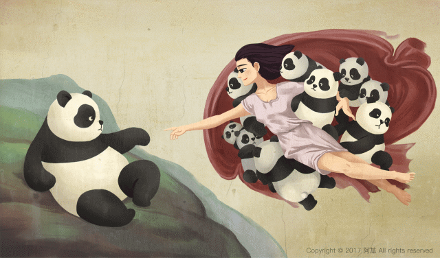 Íme, a kedvenc híres festményied pandákkal a főszerepben