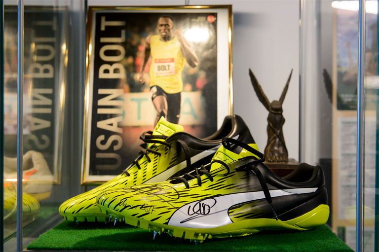 Usain Bolt futócipője a cipőmúzeum 