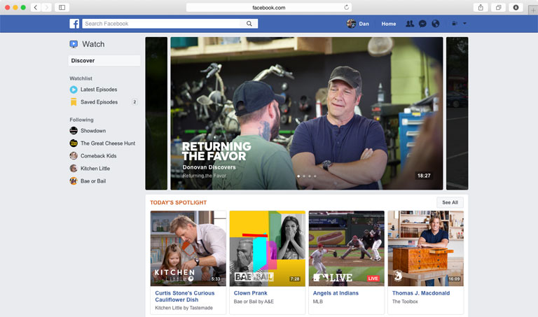 A Facebook Watch egyelőre az amerikai felhasználók számára elérhető, hamarosan indul a globális üzem (Fotó: Facebook)