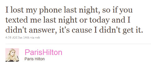 Paris Hilton megint  elhagyta a mobilját