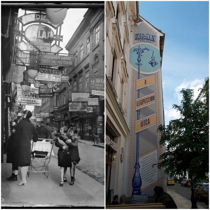 A Király utca 1929-ben és napjainkban