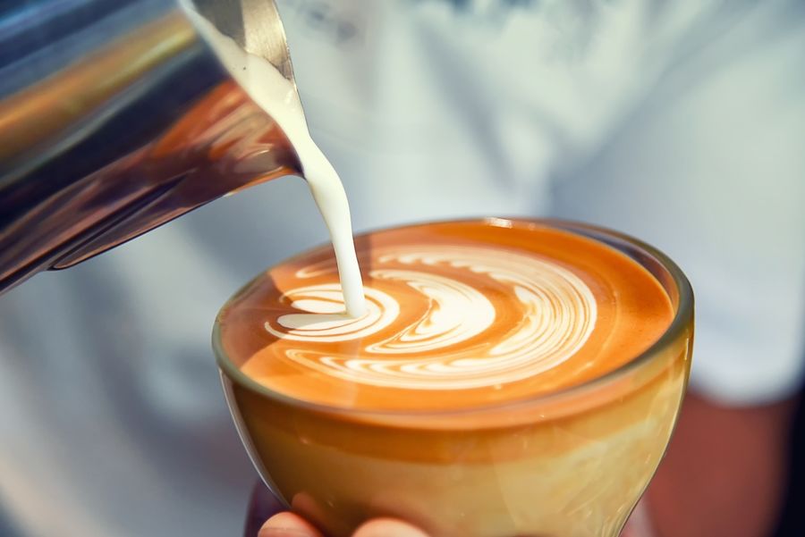 latte art barista virág