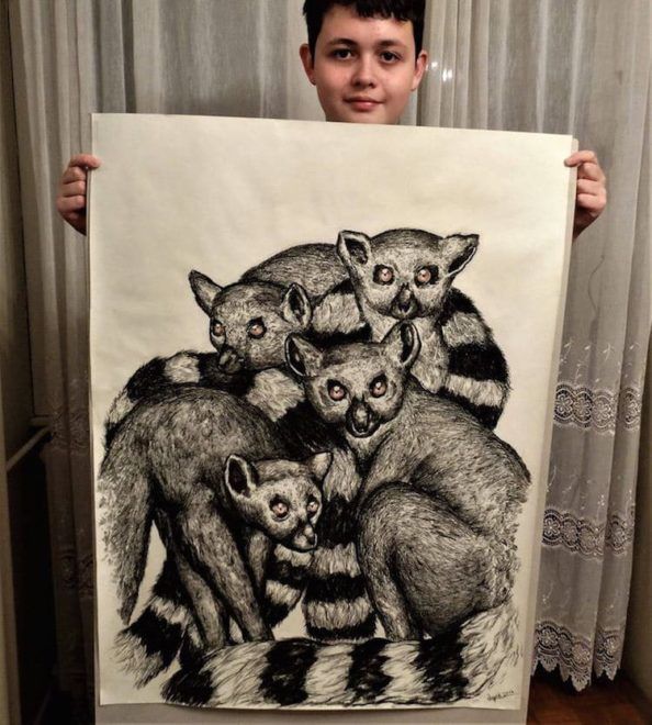 Elképesztően élethű állatokat rajzol a 15 éves csodagyerek