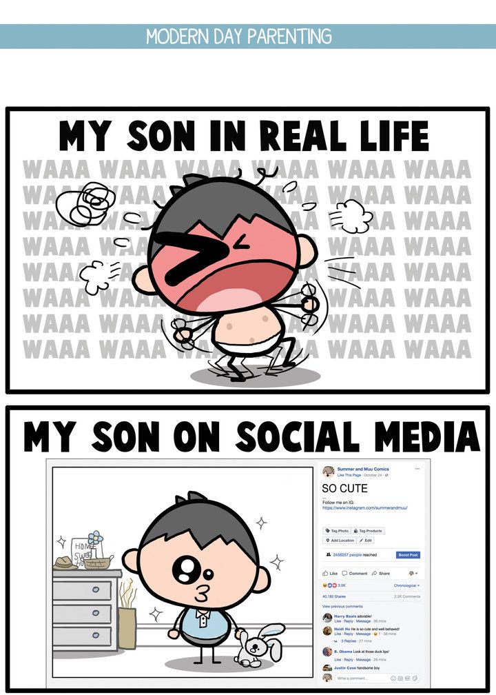 közösségi média gyereknevelés rajz