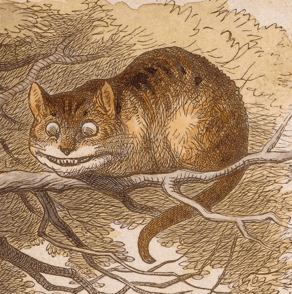 A Cheshire macska John Tennieltől, 1865-ből (forrás: Wikipedia)