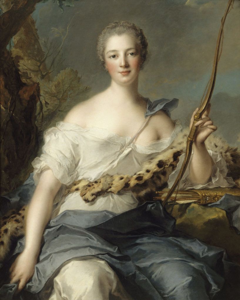 Madame Pompadour mint Diana Jean-Marc Nattier portréján (forrás: Wikipedia)