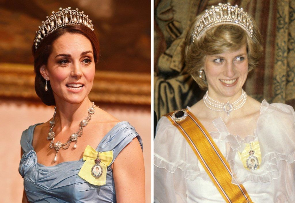 A Szerelmi kötés tiara Katalin és Diana fején (Fotó: Profimedia, Press Association)