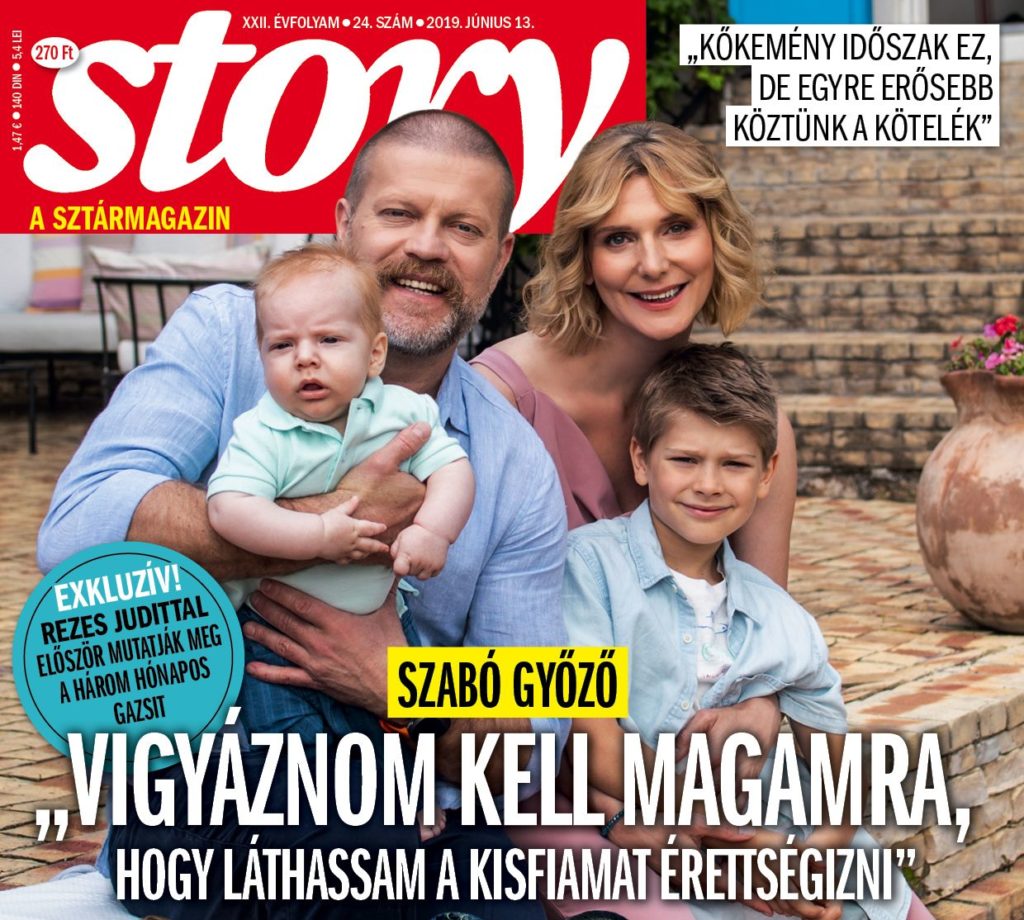 A Story magazin címlapján láthatjuk először Gazsit, Szabó Győző és Rezes Judit kisfiát