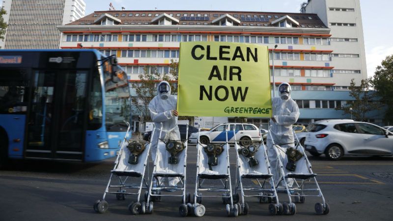 Greenpeace kórház légszennyezettség