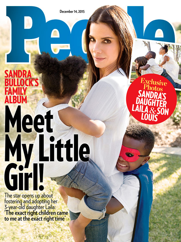 Sandra Bullock People címlap a gyerekeivel