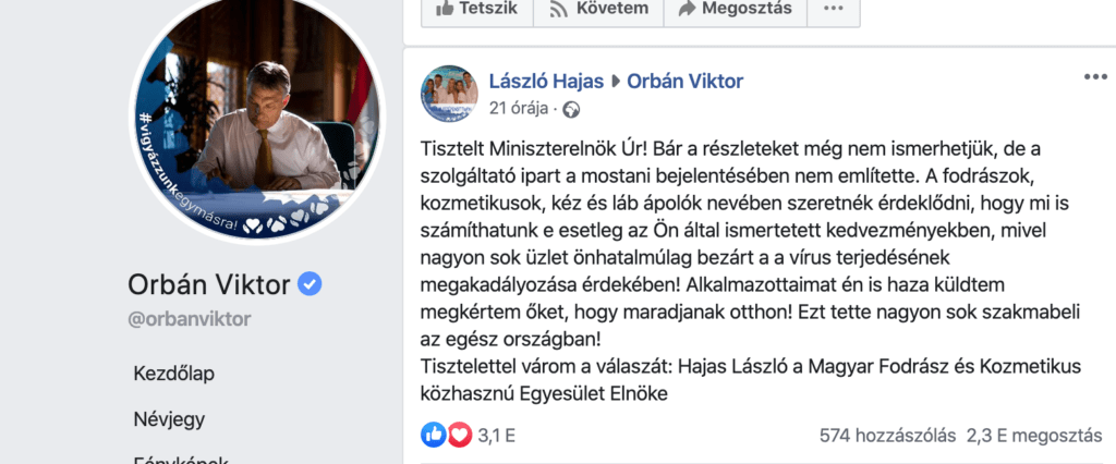 Hajas László üzent Orbán Viktornak