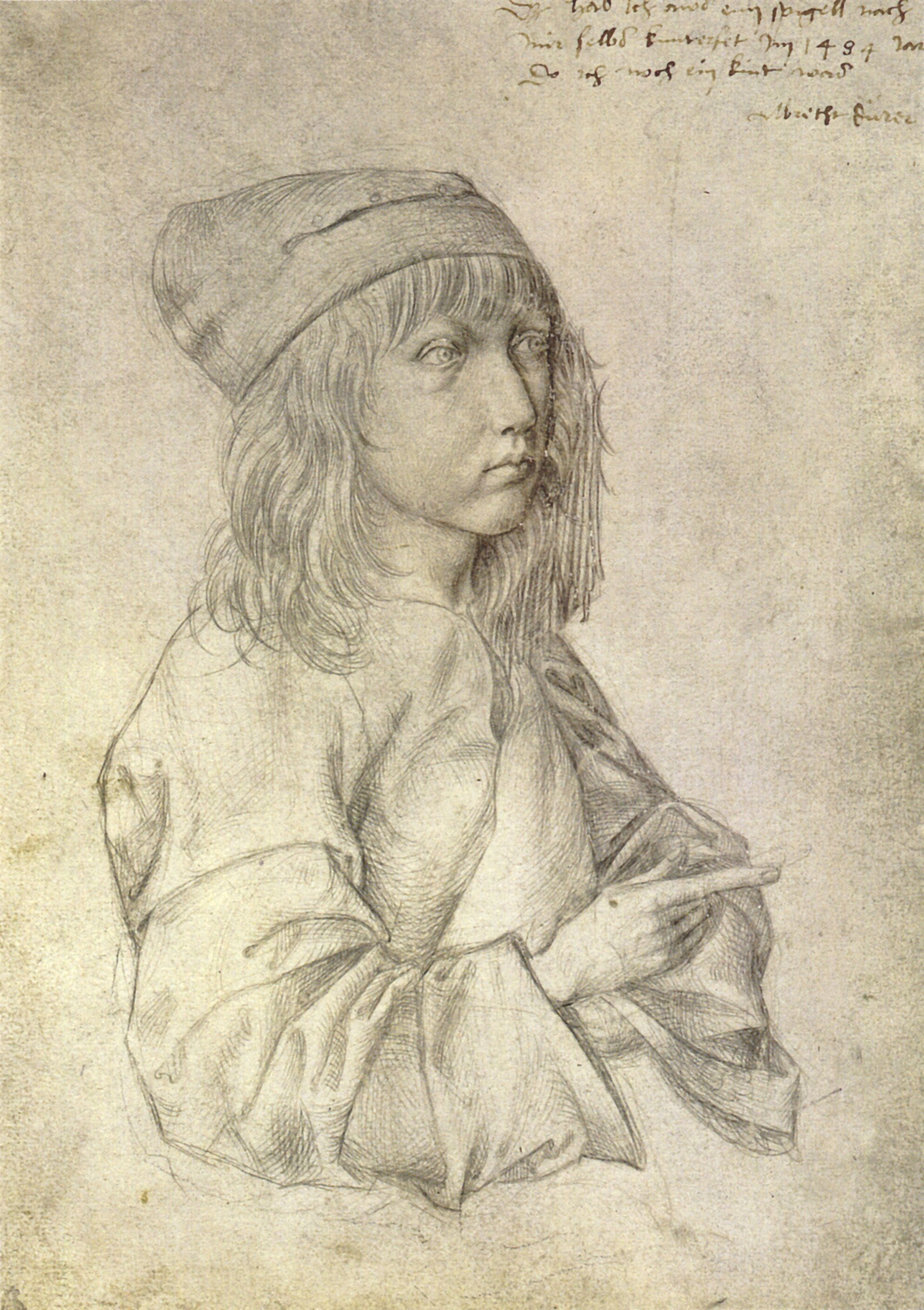 A 13 éves Albrecht Dürer önarcképe (forrás: Wikipedia)