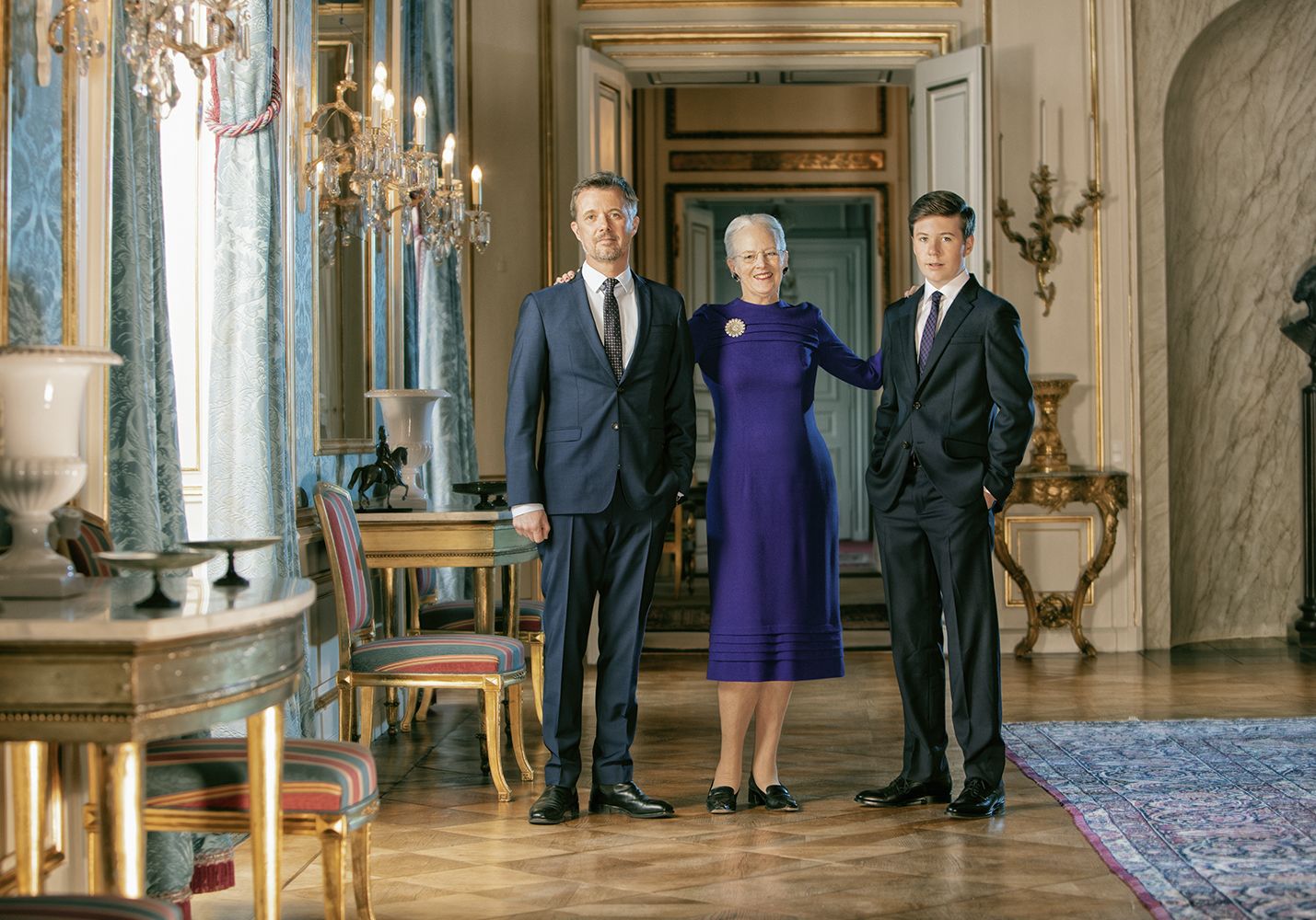 II. Margit dán királynő, Frigyes koronaherceg és Keresztély herceg.