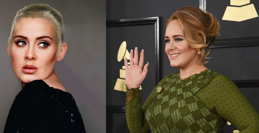 Adele rövid hajjal - Adele hosszú hajjal