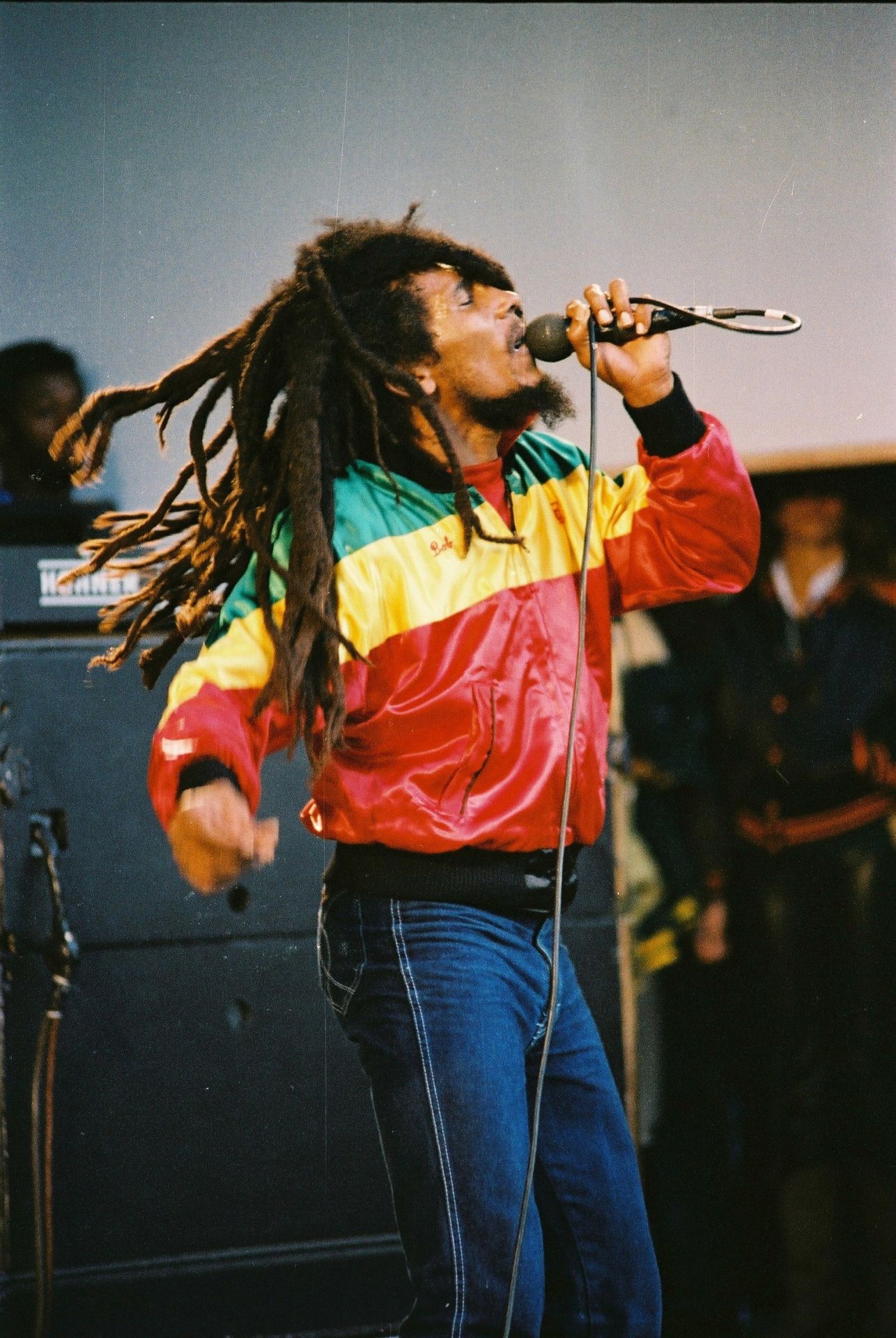Bob Marley 1980 júniusában egy londoni koncerten.