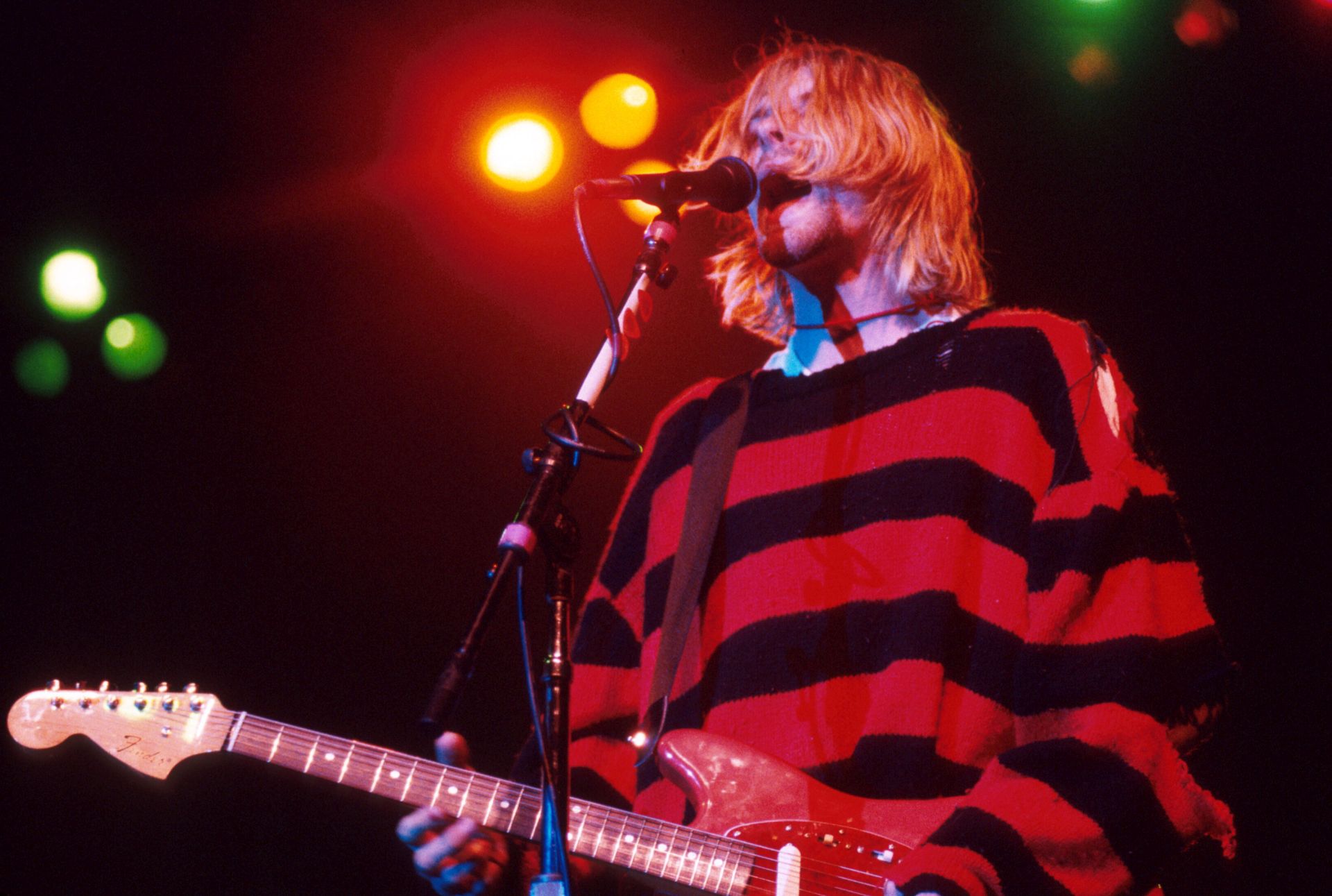 Kurt Cobain a Nirvana egy New York-i koncertjén.