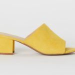 citromsárga tömbsarkú papucs - H&M