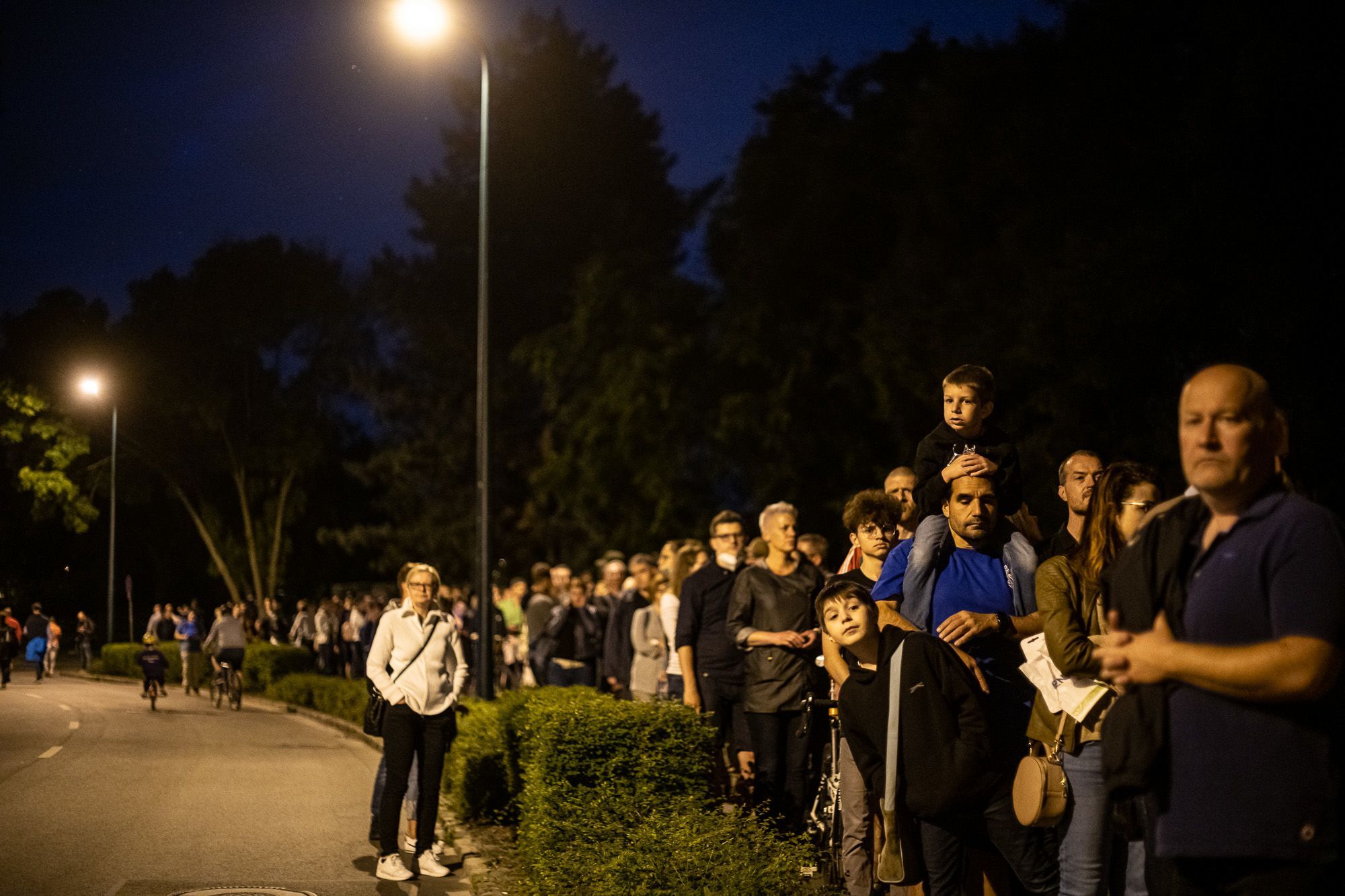 A sor egészen a Margitsziget bejáratáig állt (fotó: Neményi Márton)
