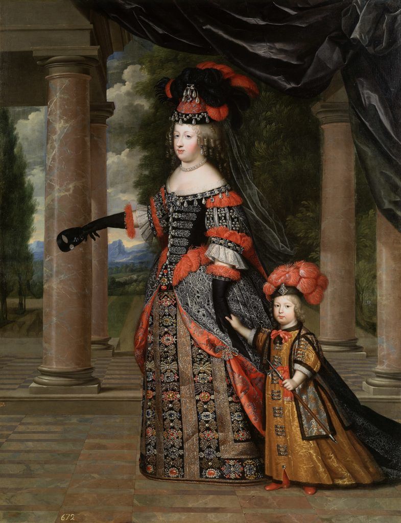 Ausztriai Mária Terézia, Franciaország királynéja, egy fehér bőrű utódjával (forrás: Wikipedia)
