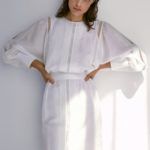 Fehér lenvászona ruha - Massimo Dutti