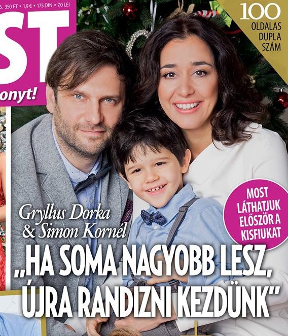 Gryllus Dorka és Simon Kornél a fiukkal, Somával - 2016 decemberében a Best magazinban láthattunk ritka családi képeket