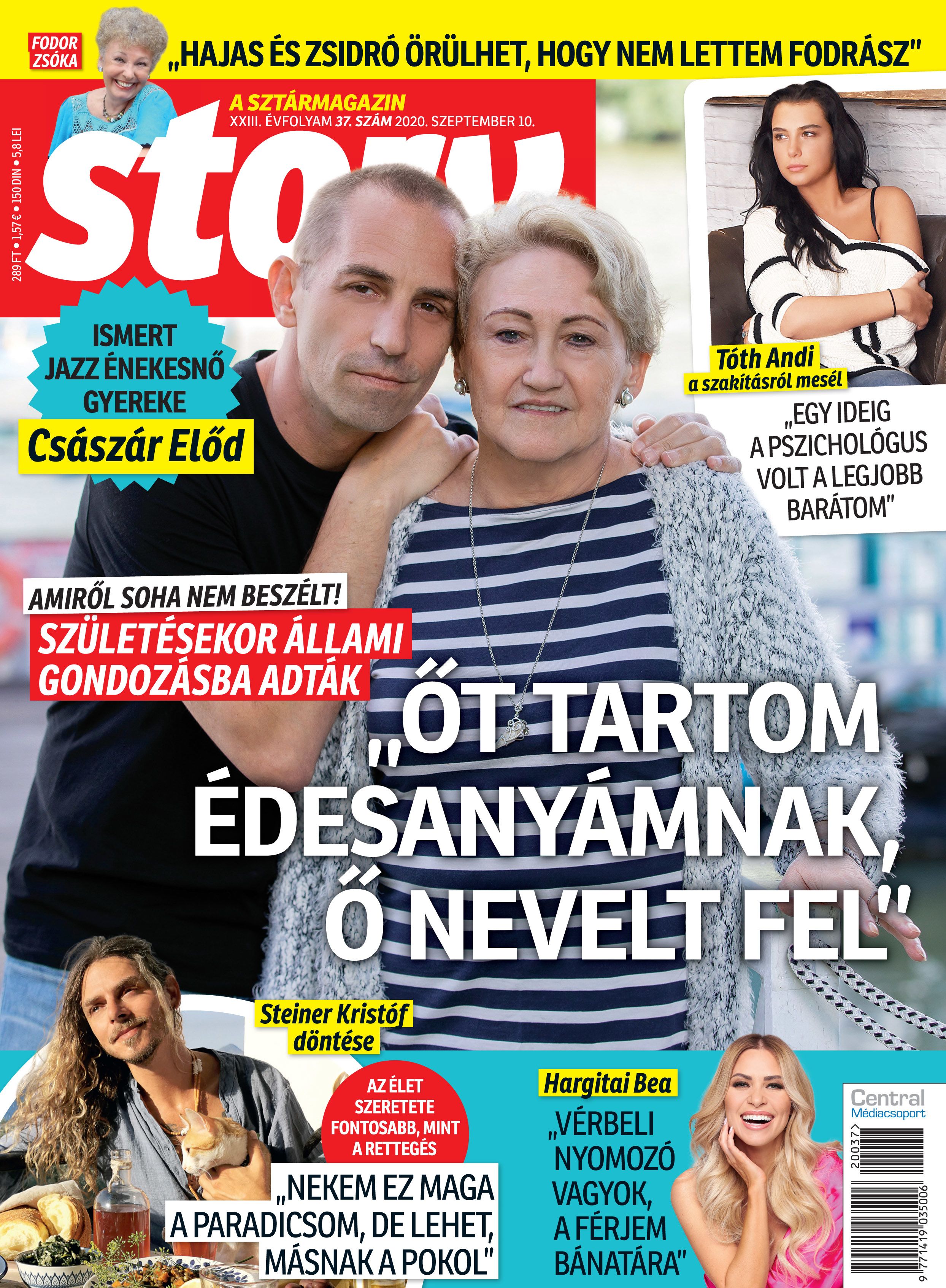 Story magazin legrisebb számában Tóth Andi, Császár Előd, Steiner Kristóf