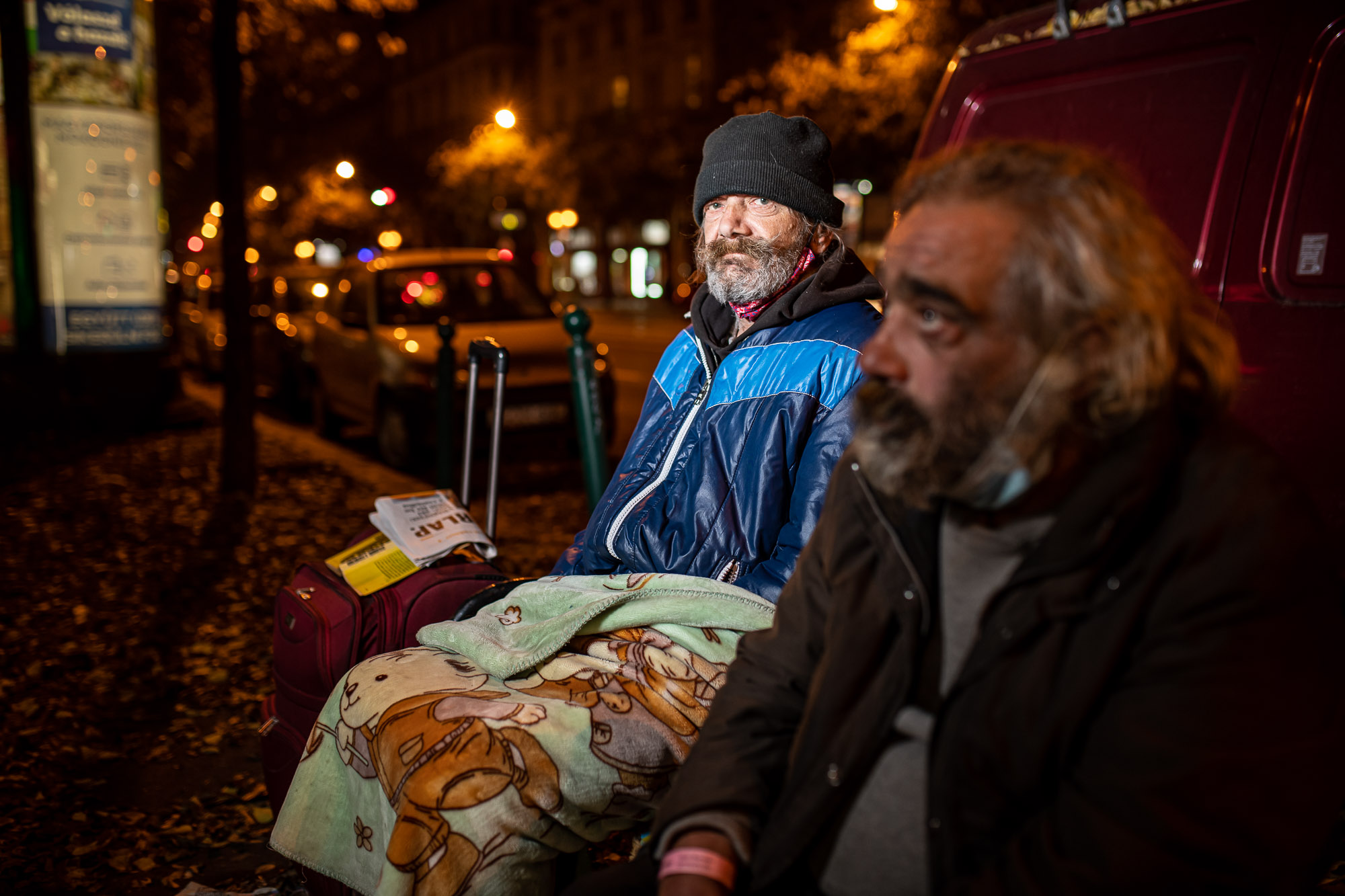 Hajléktalan ember portréja Budapesten