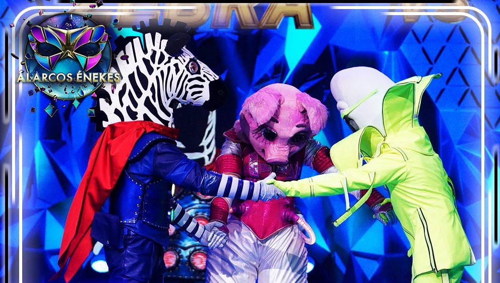 Az Álarcos énekes döntősei: a Zebra, a Röfi és a Banán