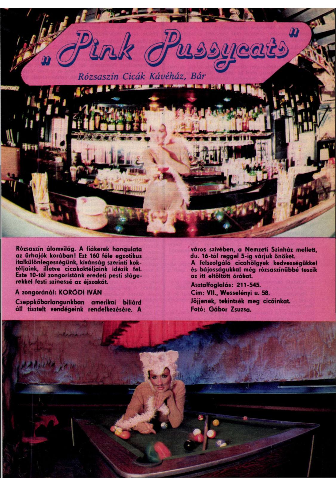 A klub reklámja egy 1987-es Interpess Magazinban
