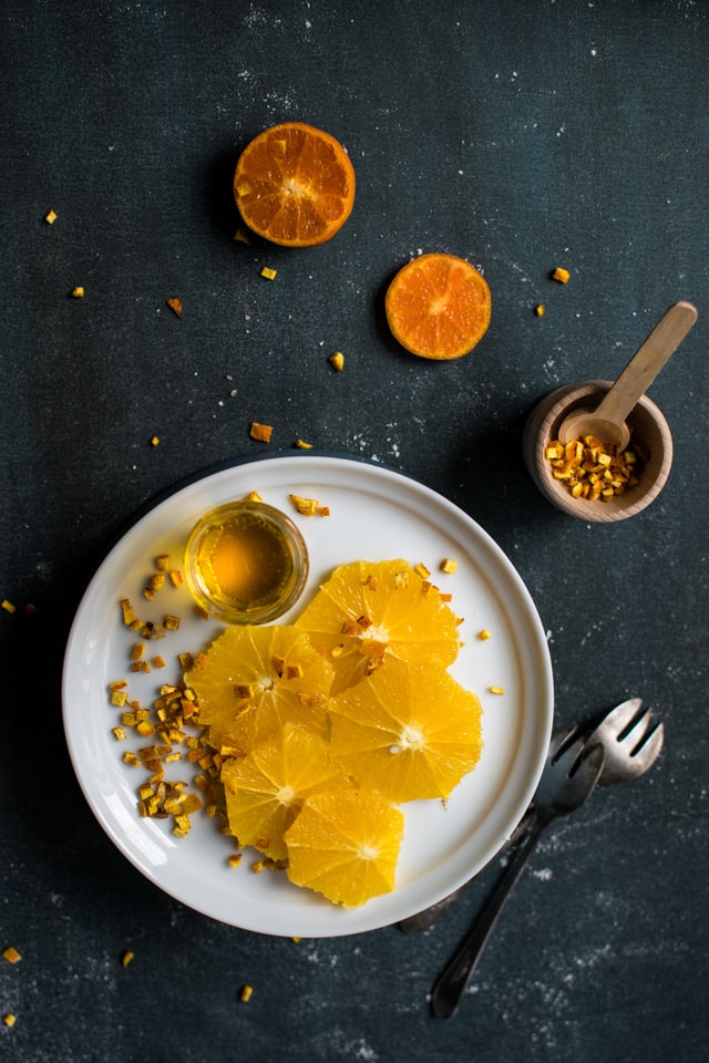 gyümölcs reggeli narancsszeletek