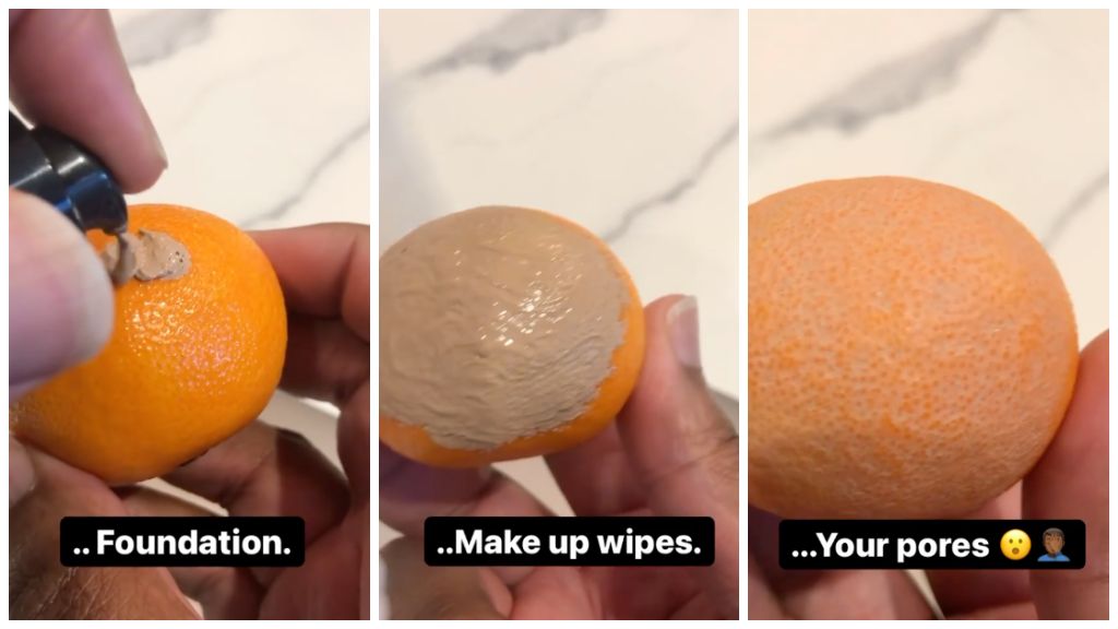 Sminklemosó teszt egy mandarinnal